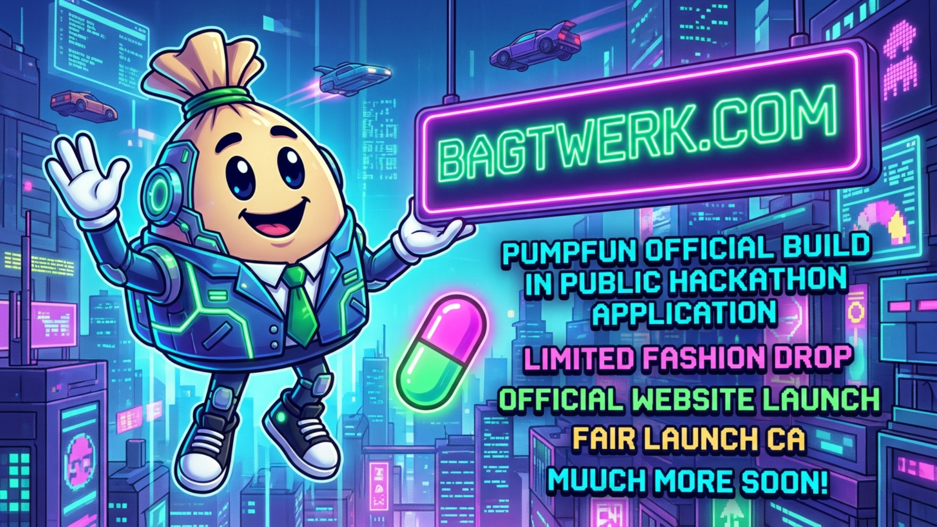 BAGTWERK Pump.fun application banner
